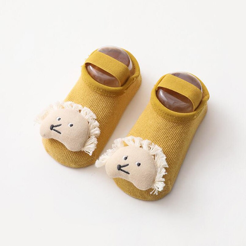 Chaussettes 3D motif lapin/fleur/hérisson, pour enfants, vêtements pour garçons et filles, chaussettes de sol à semelle en caoutchouc
