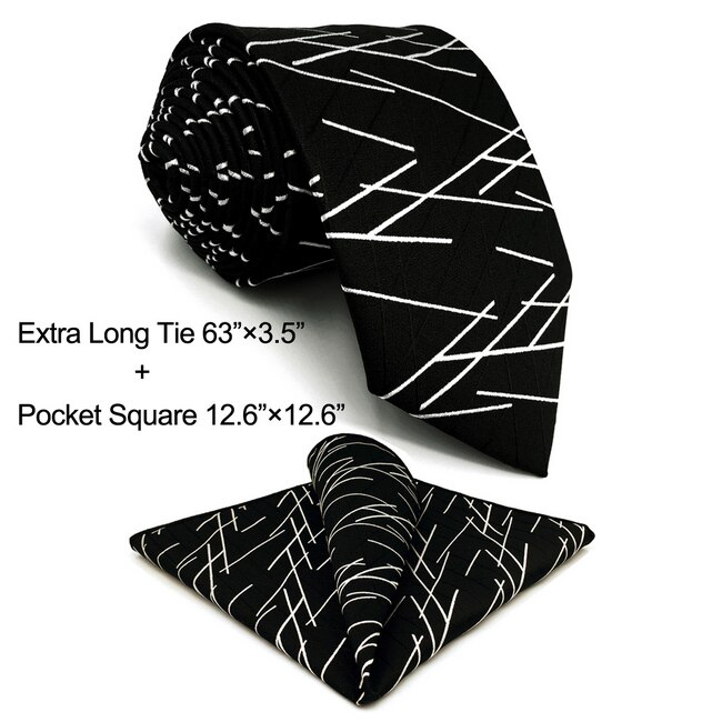 Black Horizontal Men's Neck Tie - Men's Neck Ties - Mens Dress Tie - Trendy Mens Ties
