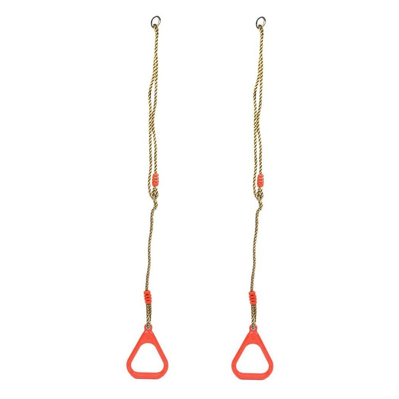 Kinder Turnringe - 2er Set - Verstellbare Fitness Klimringe mit Aufhängeseilen: Default Title