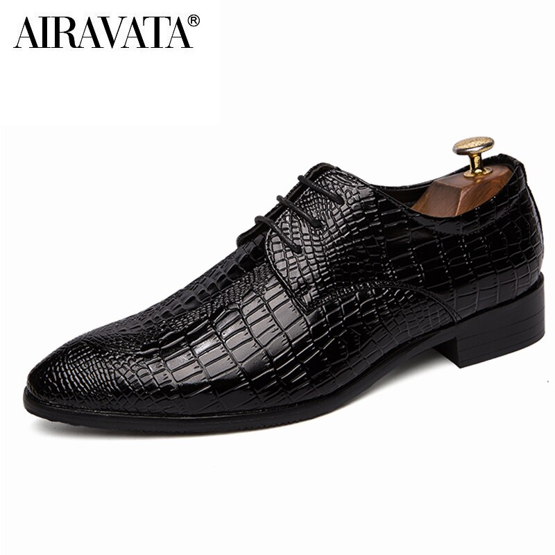 AIRAVATA hommes robe chaussures plates luxe hommes affaires Oxfords chaussures décontractées en cuir Derby chaussures