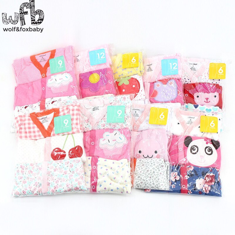 Wobfaobxylf 3 teile/paket Lange Ärmeln Footies für 0-12months Baby