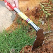 All-Steel Hoe Weeding Rake Farm Tools Wear Resistant Farming Hoe with Non-slip Handle Handheld Weeding Tool