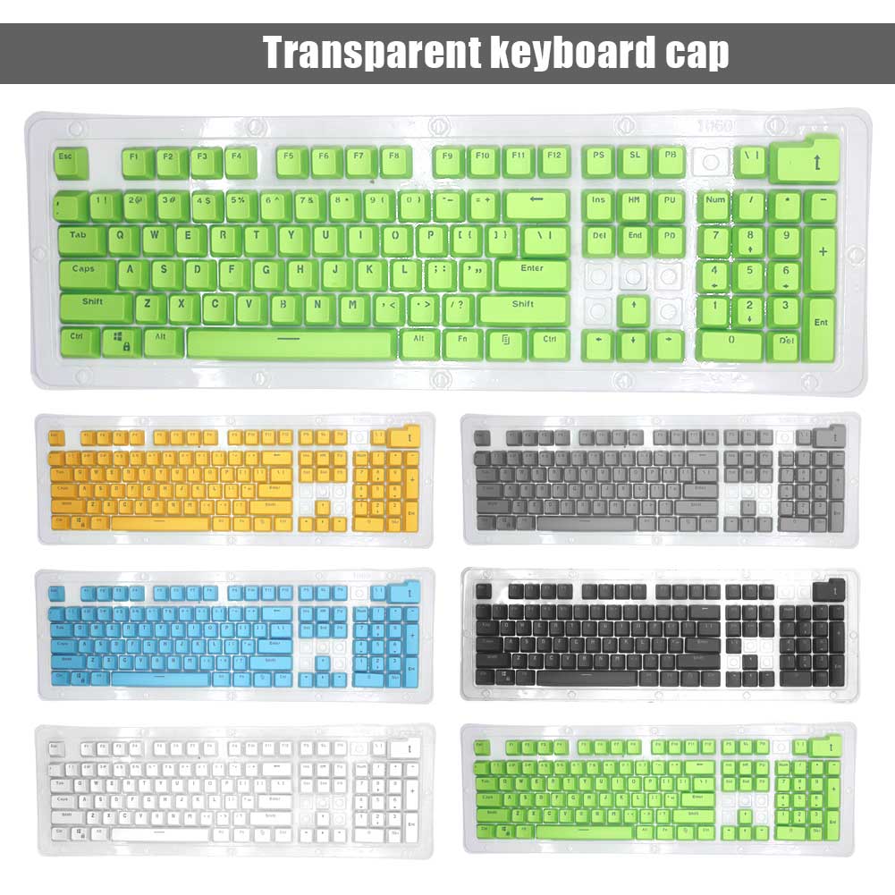 18x6.5inch 104pcs Double Shot Translucent PBT Spacebar Keycaps For Cherry/Kailh/Gateron/Outemu/Mx Mechanical Keyboard Keycap Set