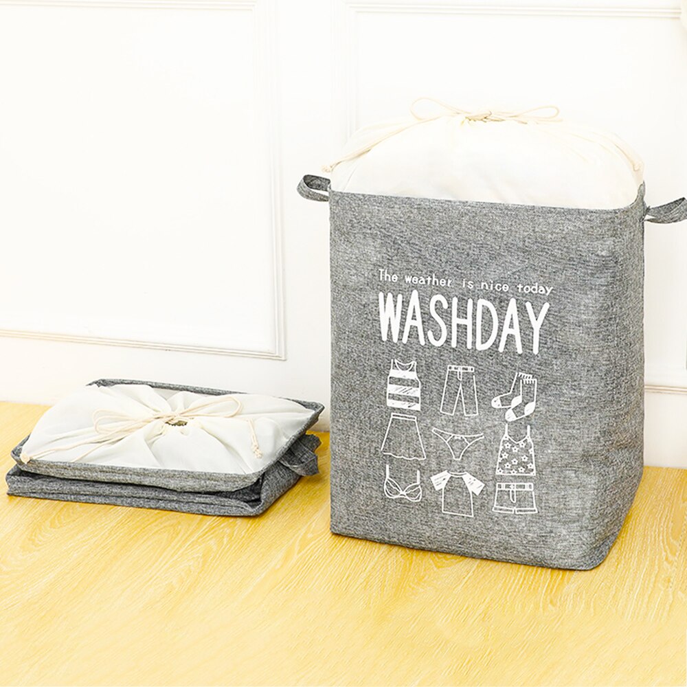 75L Large Folding Dirty Laundry Basket Organizer Toy Clothes Storage Bucket Collapsible Drawstring Laundry Hamper with Handle