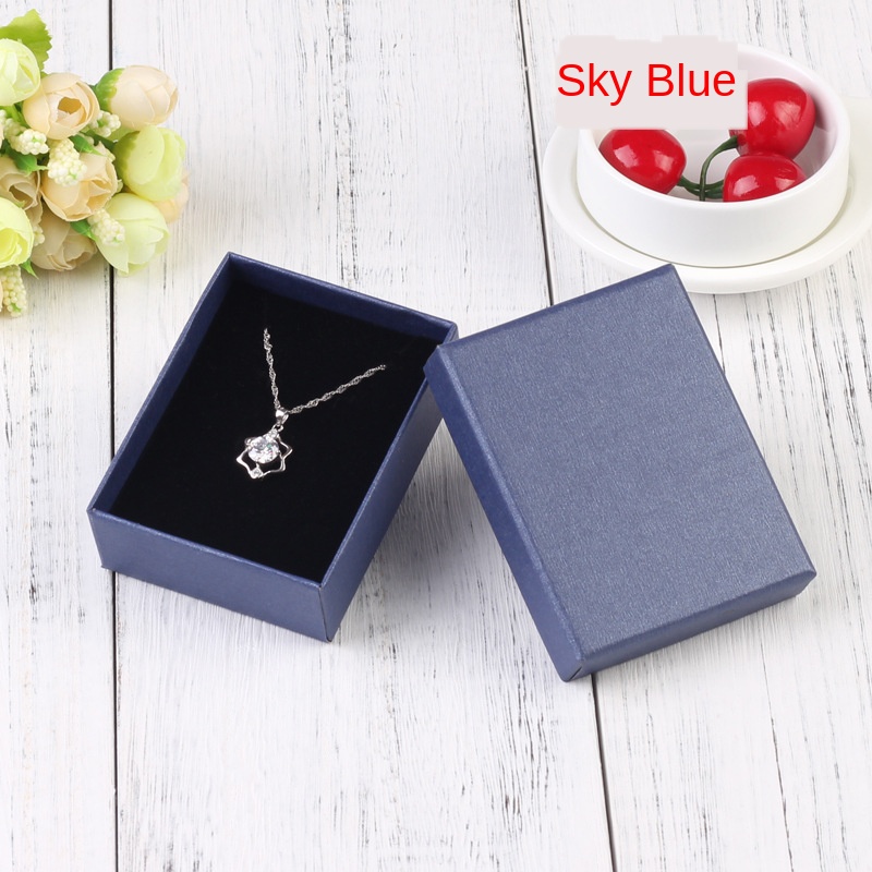 Vierkante Sieraden Doos 7X9X3cm Ketting Ring Box Voor Sieraden Multi Kleuren Sieraden Verpakking Geschenkdozen Oorbel Display Zwart Roze: Light Grey