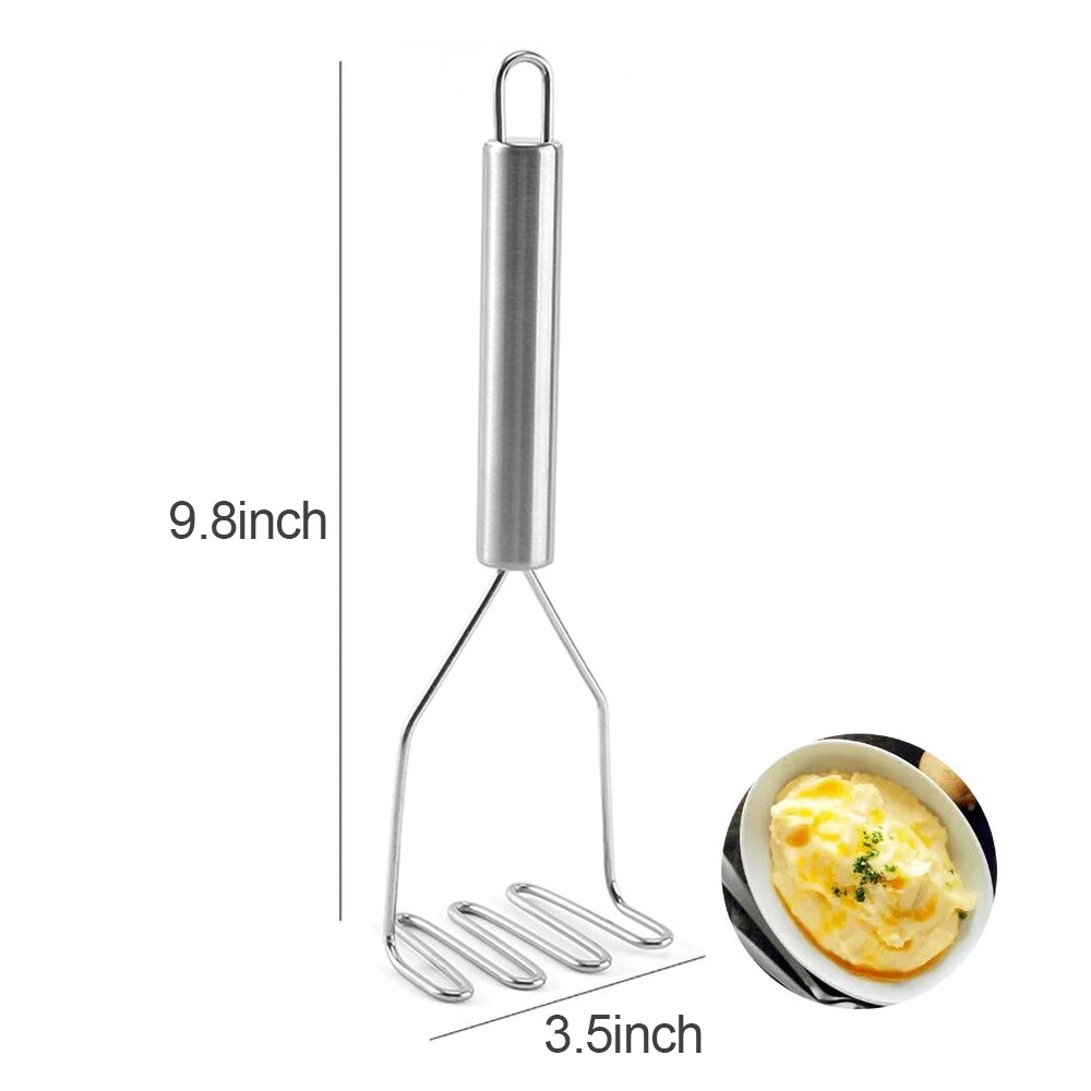 Kitchen Potato Press Stainless Steel Potato Masher Wave Shape Kitchen Round tube handle potato line pressure
