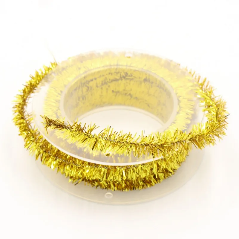 Adornos navideños de oropel de papel de aluminio de 1,5 m para boda ‌ Decoraciones de puerta de árbol de Navidad para de Navidad: Oro