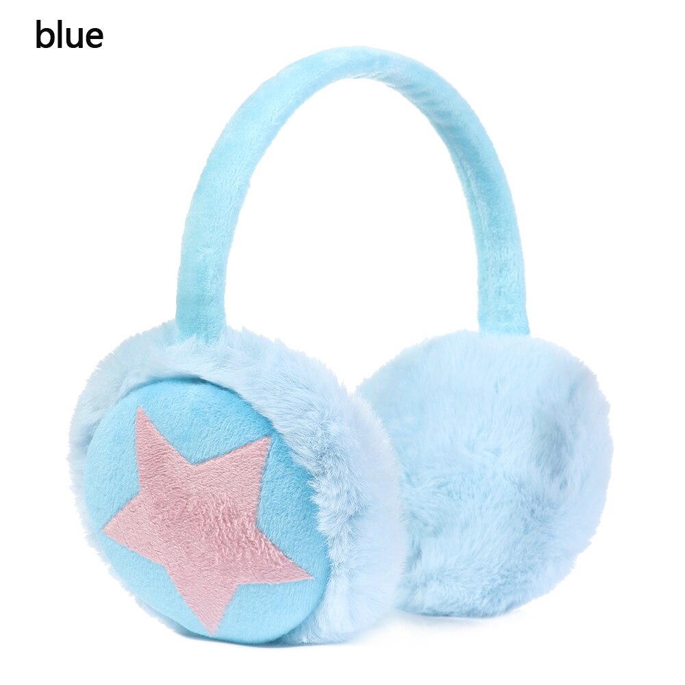 Pluizige Oorbeschermers Herfst Winter Warm Comfortabele Warm Oorklep Vrouwen Mannen Outdoor Skiën Fietsen Rijden Oorbeschermers Ster Oorwarmers: Blue