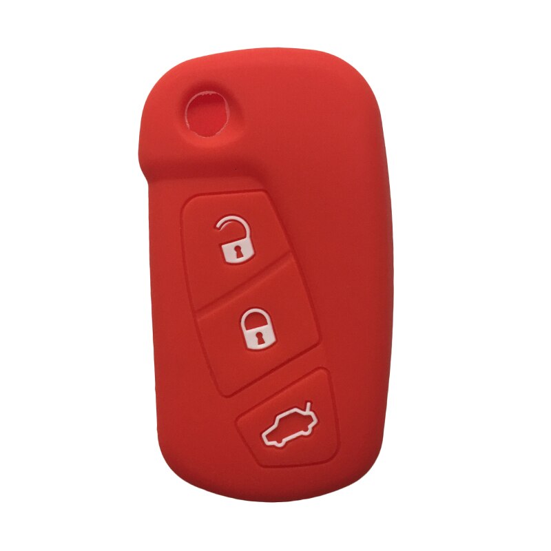 3 Button Flip Remote Key Case For Ford KA Streetka Vehicles Model Silicone Key Cover Car Accessories Holder Fob: Red