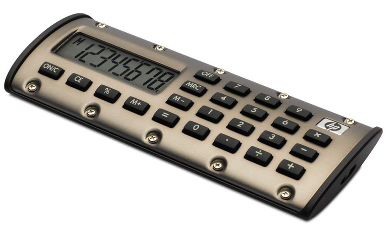 Mini calculadora Hp Quick Calc portátil, calculadora pequeña con imán Led de bolsillo para estudiantes: Dark Khaki