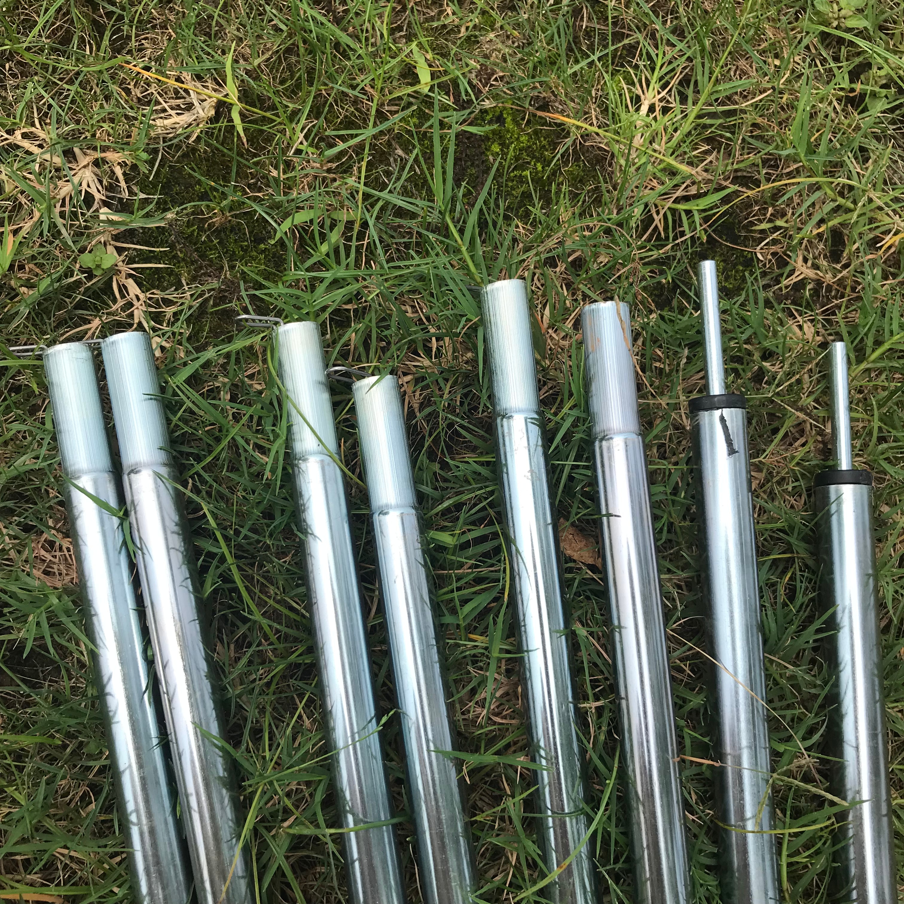 White Adjustable Tarp Poles Sun Shelter Flysheet Support Rod 2M