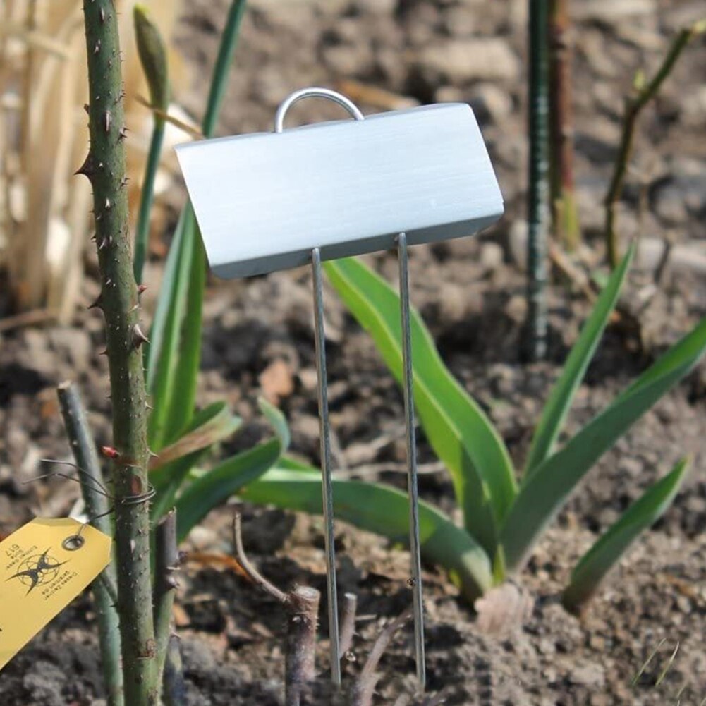 24Pcs Stainless Steel Sign Markers Plant Nameplate Labels Tags Gardening Tool