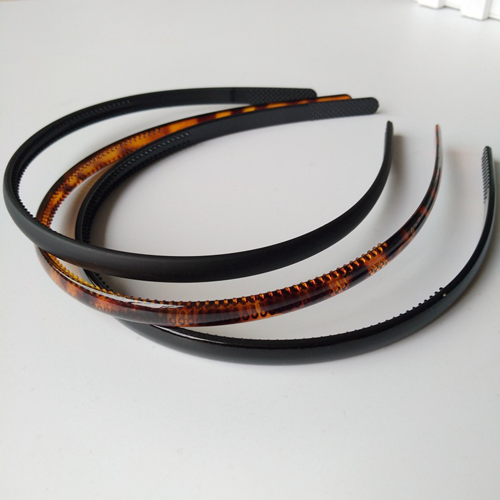Plastic Leopard Hairband Mens Women Unisex Black Toothed Anti Slip Hair Head Hoop Band Sport Headband Hair Accessories