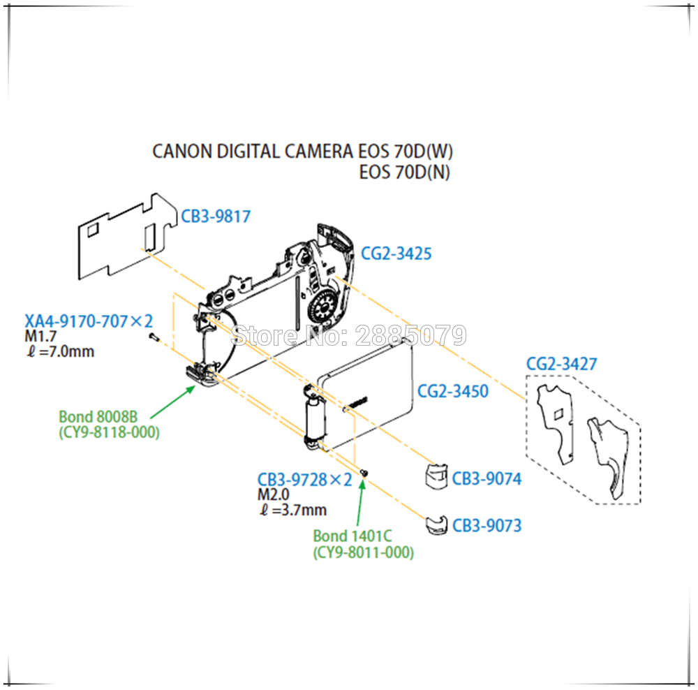 NEUE Origianl für Kanon EOS 70D Kamera LCD Scharnier oben Abdeckung Ersatz Reparatur Teil