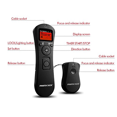 JINTU 2.4G intervalometer 100M Wireless Timer Camera Remote Control Shutter Release TC-80N3 for Canon 6D 7D 5D II III 40D 30D