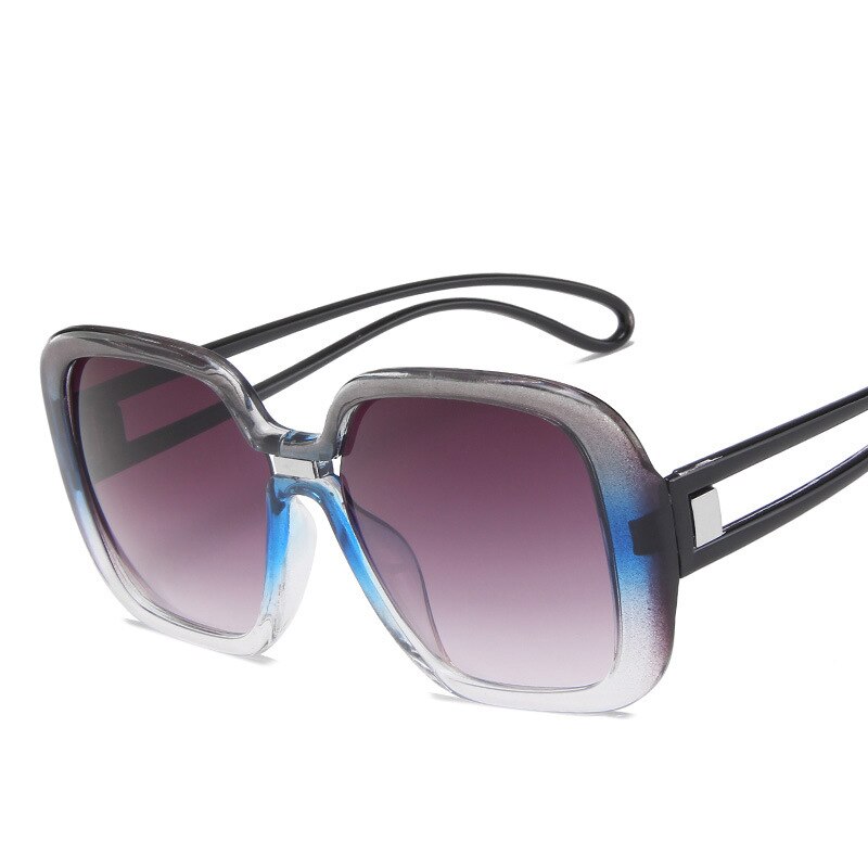 Vintage Oversized Vierkante Zonnebril Vrouwen Grote Zwarte T Frame Zon Galsses Luxe Eyewear: Colour7