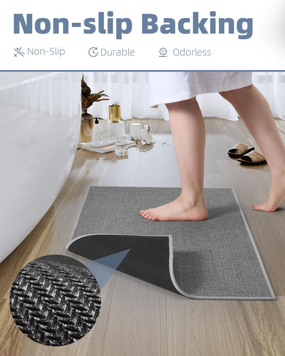 Antislip Badmatten voor Badkamer Rubberen Achterkant Gevlochten Absorberende Vloermat Wasbare Keuken Tapijten Fit Onder Deur Sneldrogend