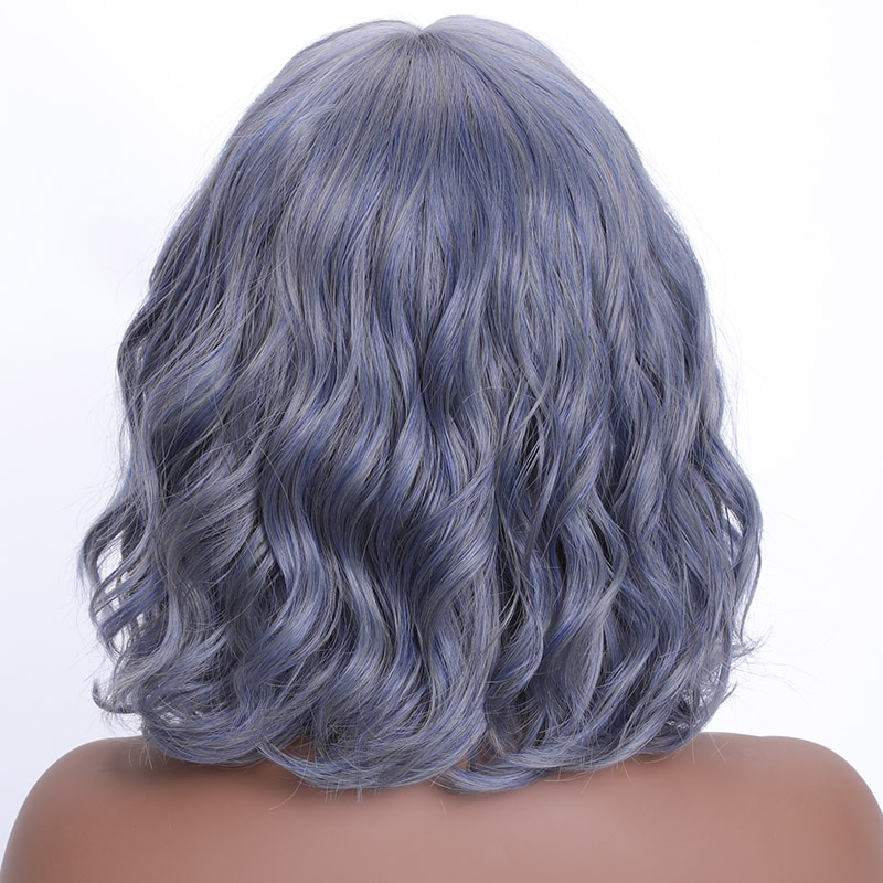 MERISI HAIR-pelucas de pelo sintético para mujer postizas completas de fibra resistente al calor, color azul, 2 colores, para mujeres blancas/negras
