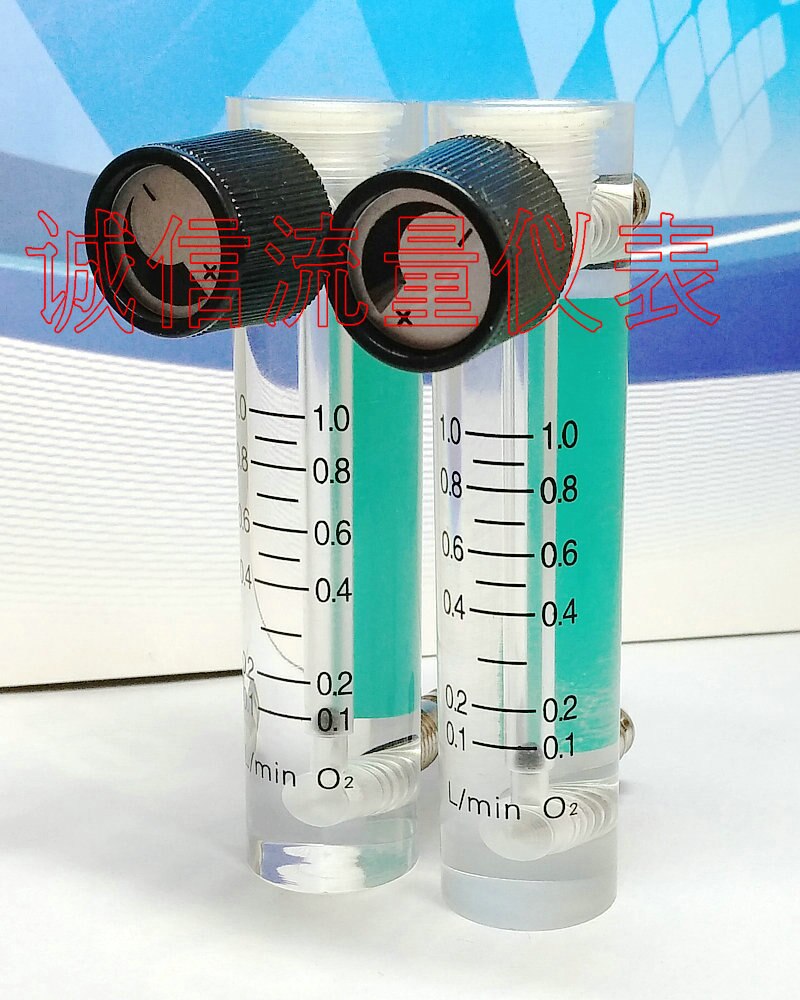 Acryl Gas Lucht Zuurstof Flowmeter Flowmeter Countor Indicator O2 Met Klep Messing Connector 0.1Mpa 0.1-1.0L/Min hoogte 93Mm