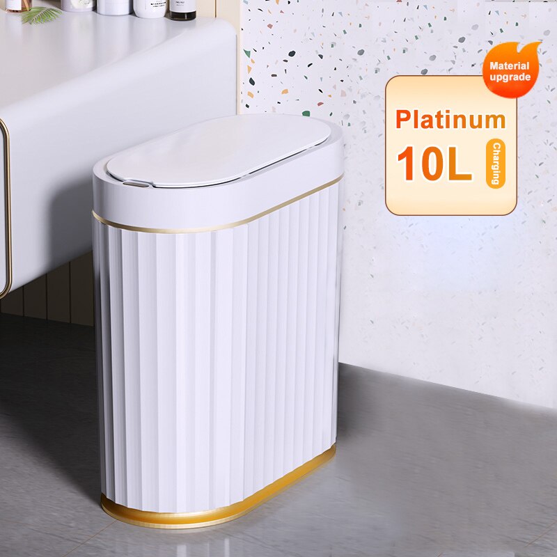 Smart Sensor Vuilnisbak Keuken Badkamer Wc Prullenbak Beste Automatische Inductie Waterdichte Bin Met Deksel 10/15L: 10L B