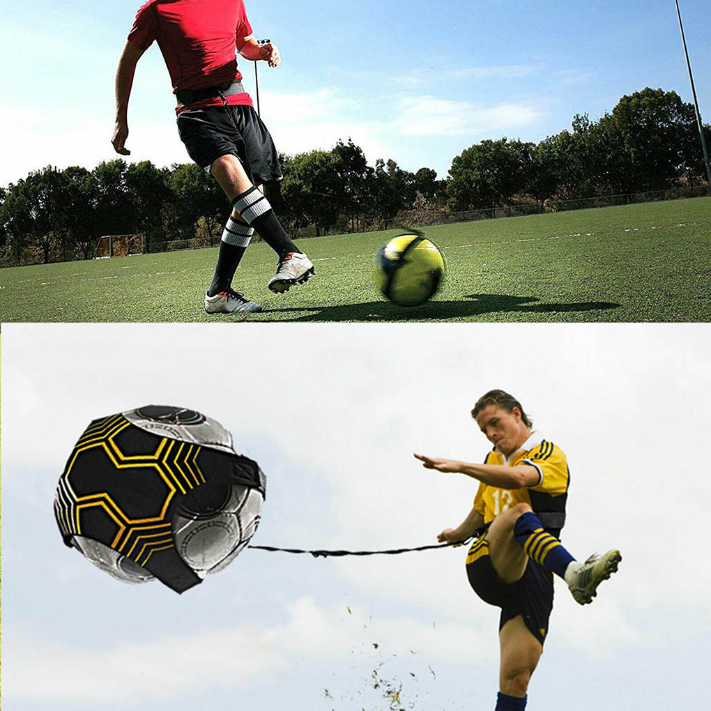 Children Kids Soccer Training Sports Assistance Adjustable Soccer Football Kick Trainer Ball Elastic Belt Training Equipment