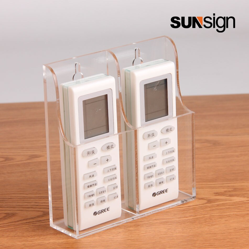 Wall-mounted Transparent Acrylic Storage Box/Remote Control Holder for Hotel/Bedroom/Office