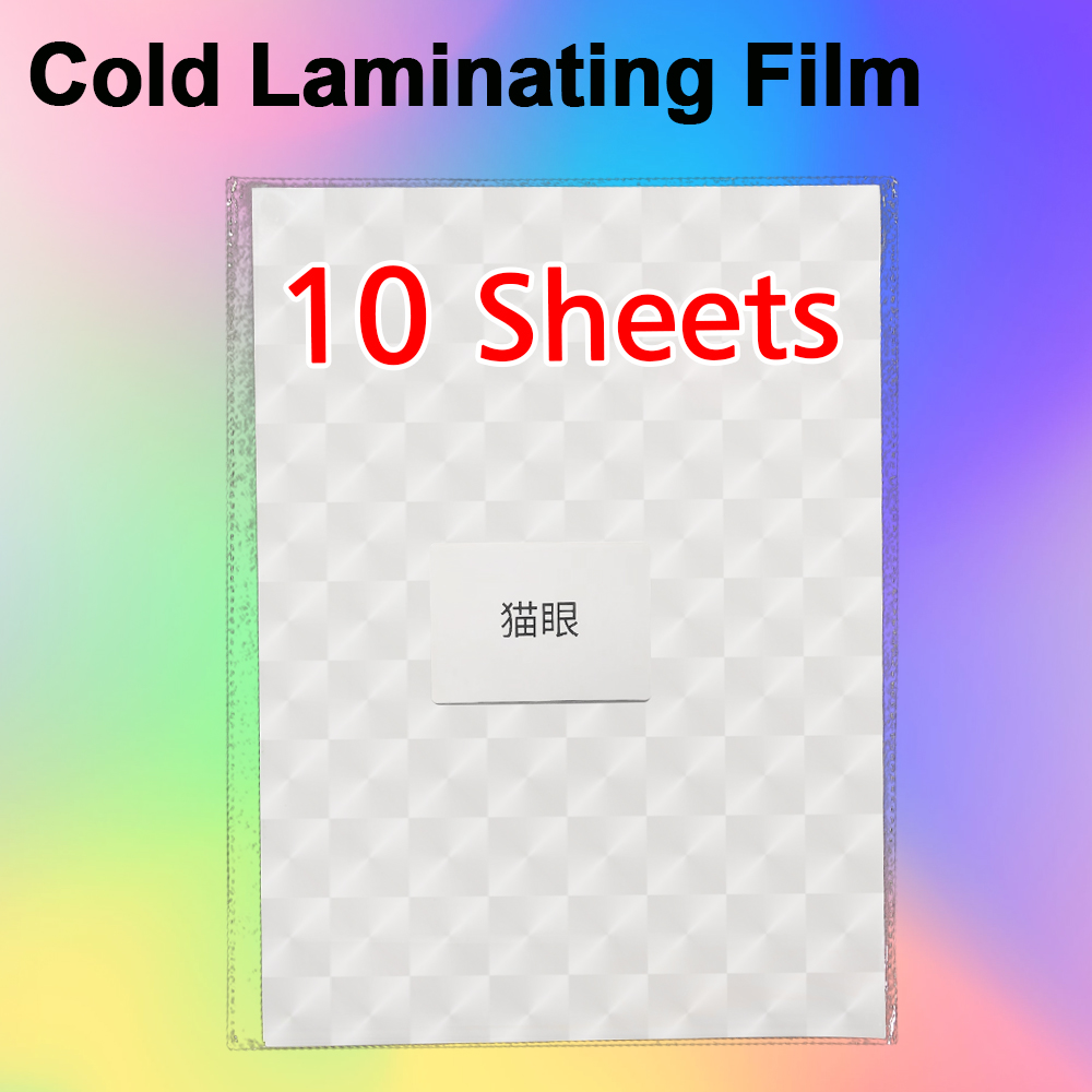 10 Vellen A4 Papier Koud Lamineren Film Zelfklevende Sterren Hart Glas Foto Lamineren Film Te Beschermen Foto &#39;S En Specimen Maken: Cat eye