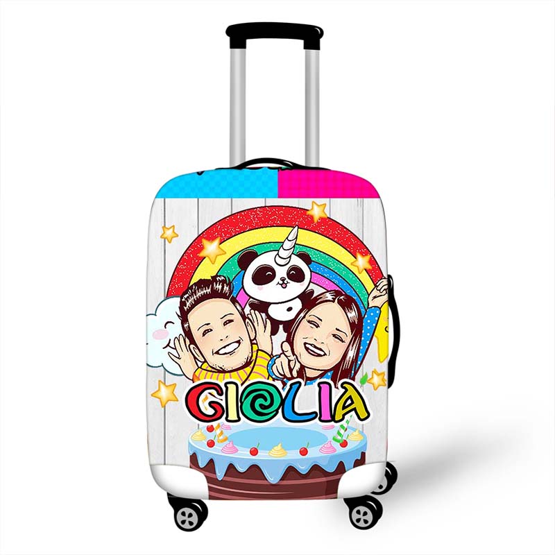 Me contro Te Travel Luggage Suitcase Cover Trolley Bag Protective Cover Men's Women's Elastic Suitcase Cover: S / PURPLE