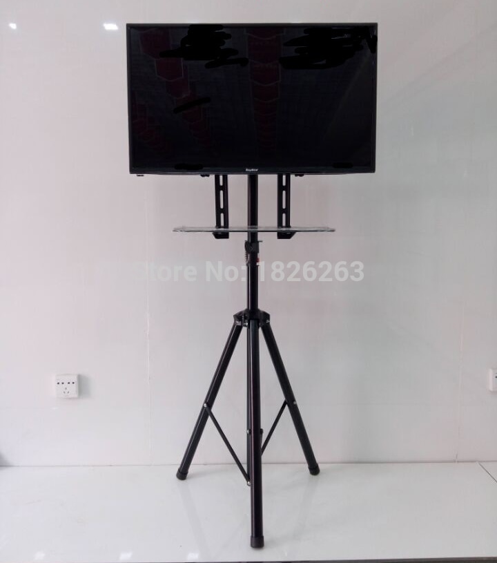 Soporte de trípode giratorio de 360 grados para TV de 32 ~ 55 pulgadas, con soporte para DVD, VESA, 100 ~ 400mm, carga de 50kg, altura ajustable, para suelo de TV