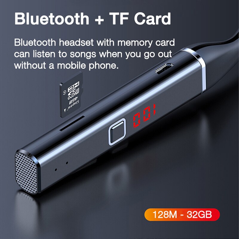 Eardeco 80 Uur Uithoudingsvermogen Bluetooth Hoofdtelefoon Bass Draadloze Hoofdtelefoon Stereo Hals Sport Headset Met Mic Nekband Tf Card Eq