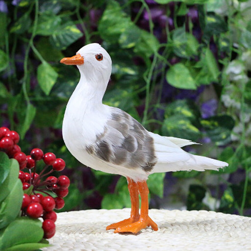 Pájaro realista de gaviota de imitación, decoración de jardín vívida, accesorios para fotos, adorno