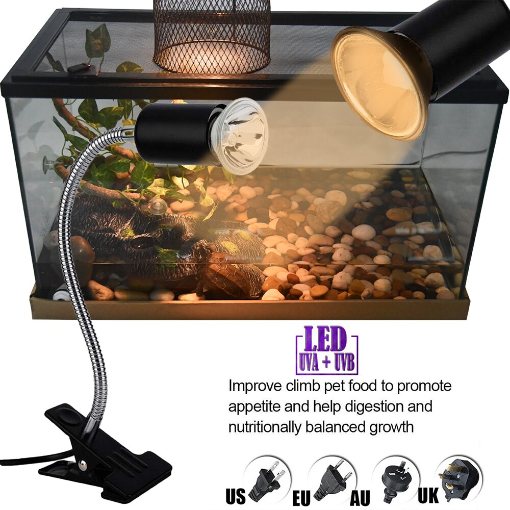 UVA + UVB Schildkröte Aalen Lampe Reptil Heizung Birne Volle Spektrum Fördern Appetit Reptil Heizung Licht Voll Spektrum Lampe d30