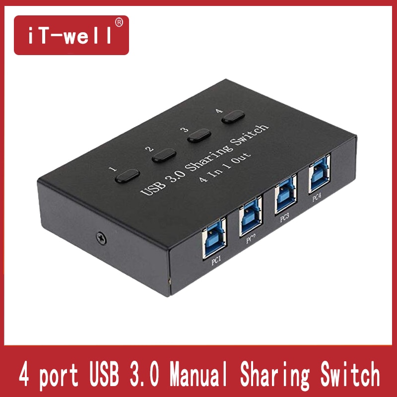 USB 3.0 sharing switch 4 in 1 out Switch Adapter Box 4 Computer Shared mobile hard drive USB Device Printer Scanner