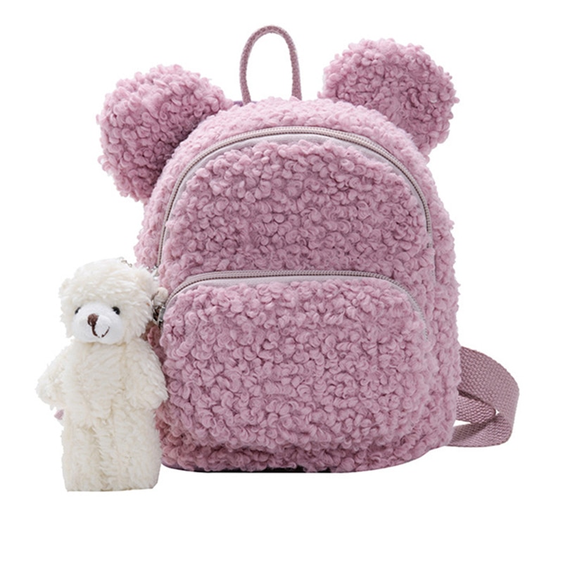 Children's Plush Multi-Functional Kids Backpack Girls Lovely Rabbit Ears Shoulder Bag 3D Cartoon Animal Backpack