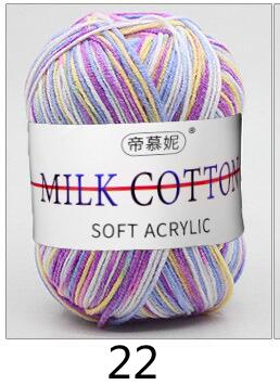 Hilo de lana de ganchillo para bebé, algodón suave y dulce teñido con leche, hilo grueso de fibra tejida a mano, hilos de hilo de ganchillo para suéter DIY: Gris claro
