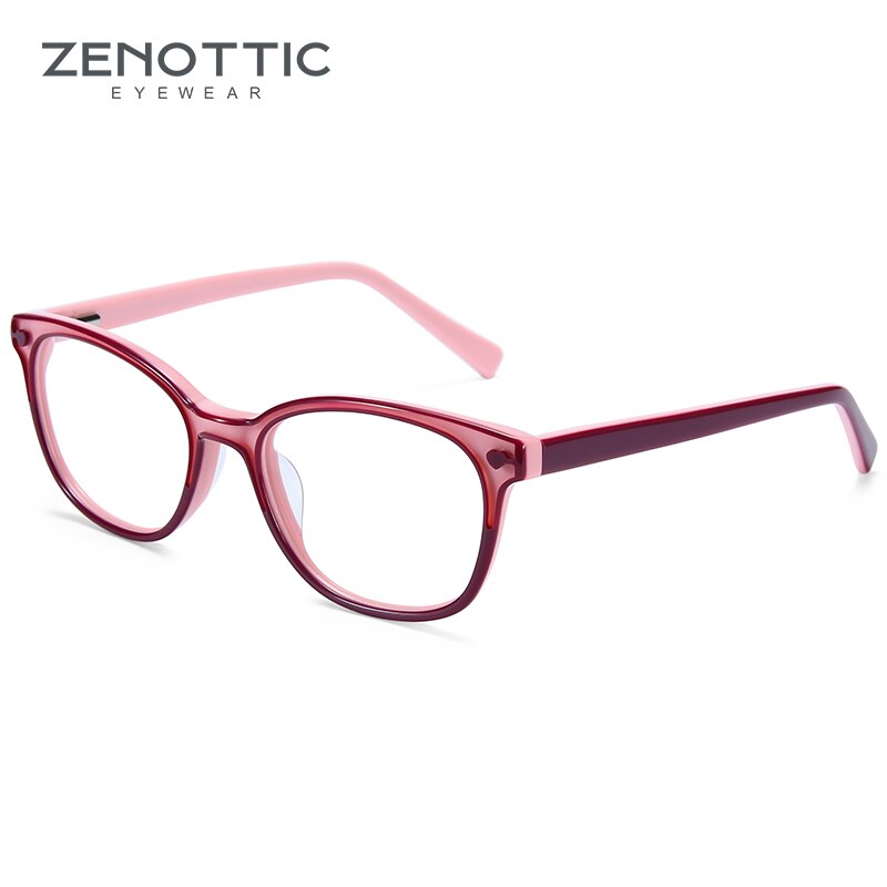 ZENOTTIC-gafas ópticas de acetato para niños y niñas, montura para miopía, lentes antirayos azules, gafas graduadas para Miopía