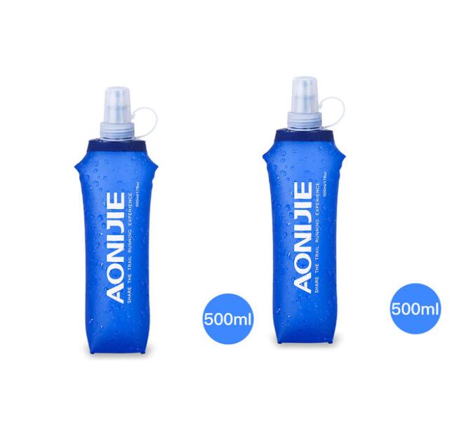 AONIJIE-Mochila deportiva de secado rápido, chaleco de hidratación con cremallera para senderismo, correr, Maratón, 10L: 2PCS 500ml bottle