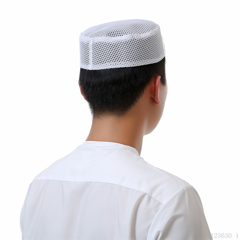 mesh Arab Men hat Jewish India Prayer Hat Breathable mesh Flat Top Innocent Hijab Cap For Man islamic male caps