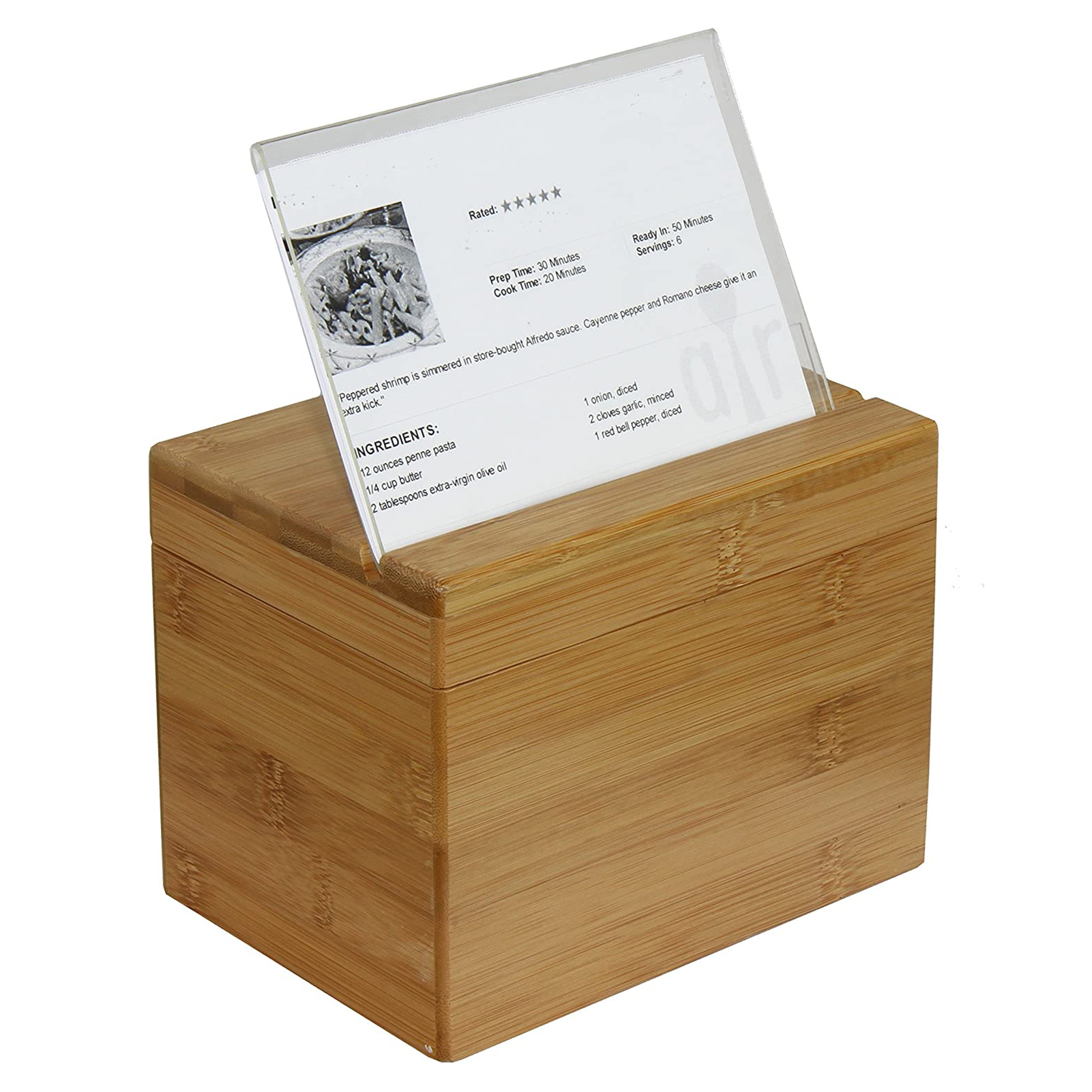 Recipe Storage Box Set Bamboo Recipe Box Wooden Recipe Box With Divider For Kitchen Home Storage