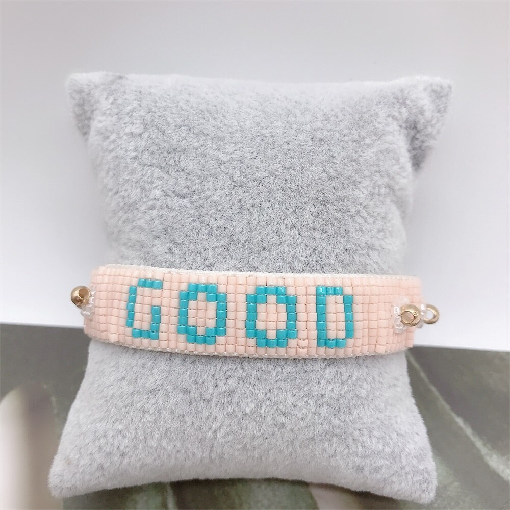 Zhongvi Miyuki Armbanden Voor Vrouwen Bohemen Multicolor Brief Armband Lucky Sieraden Handgemaakte Pulseras