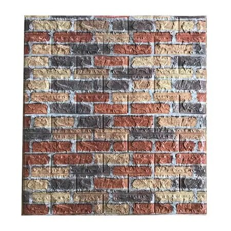 NW62 Red Black Yellow Brick Self-Adhesive Wall Panel 432498113