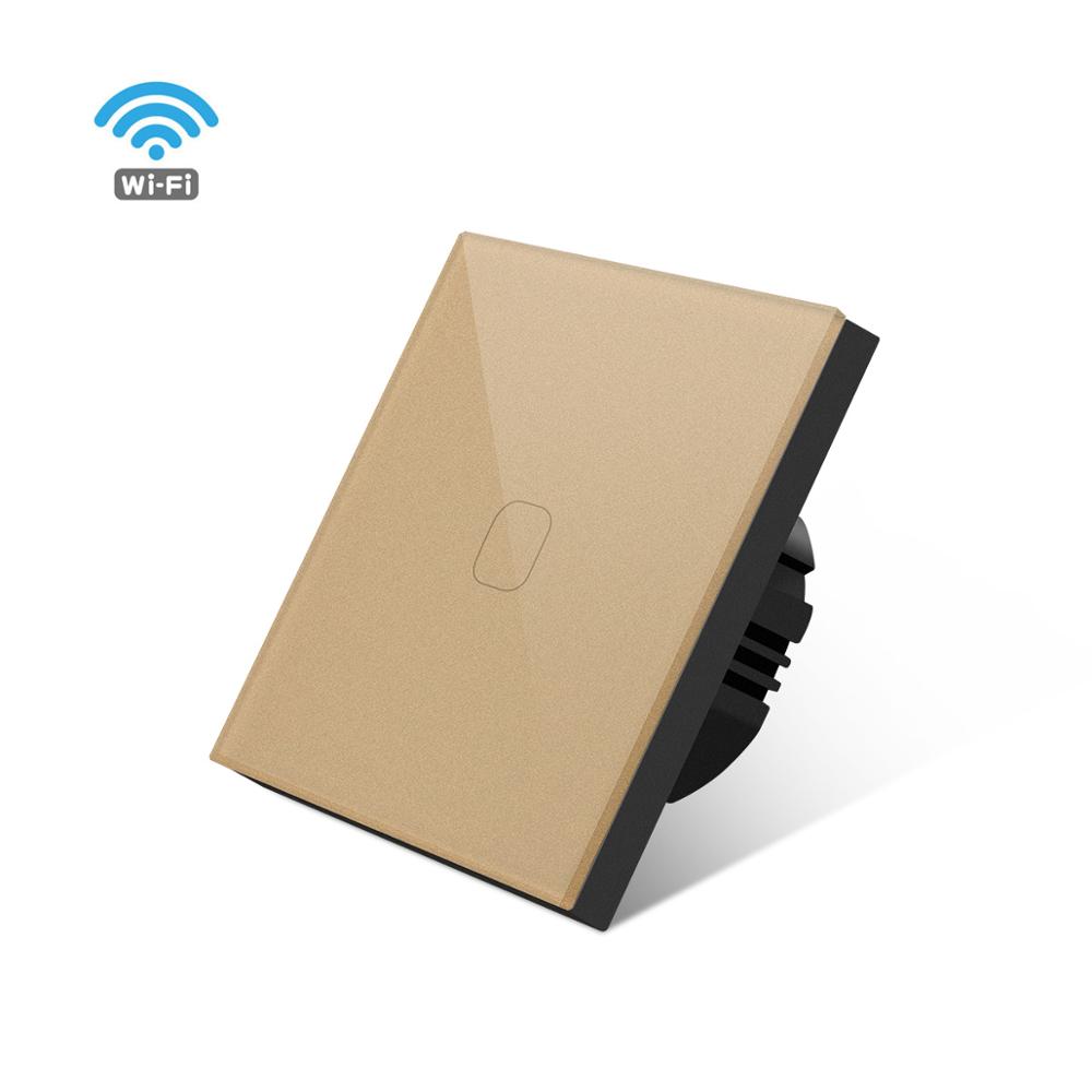 Smart Life Tuya Smart Switch Interruptor Touch Switch WIFI Voice Control Lamp Switch Smart Home Use Alexa Echo Google Home: Gold / 1 Gang