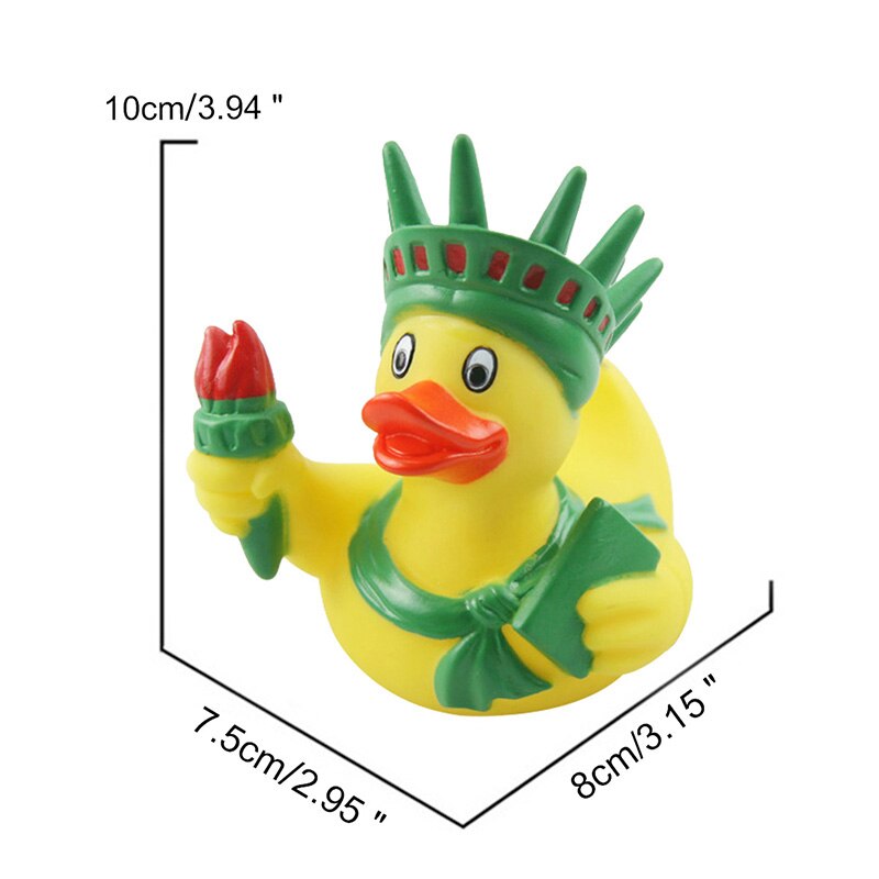 ESALINK Rubber Duck Style Girl With Pearl Earrings Baby Bath Toys Duck Children Toy Duck Baby Toys Bath Toys For Kids: YN031-1pcs