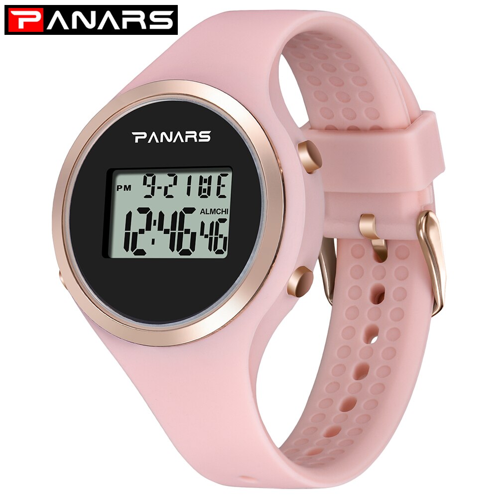 Sport Casual Watches Women Led Silicone Watch Pink Lovely Digital Children Sports Waterproof Watches Relogio Feminino: Pink