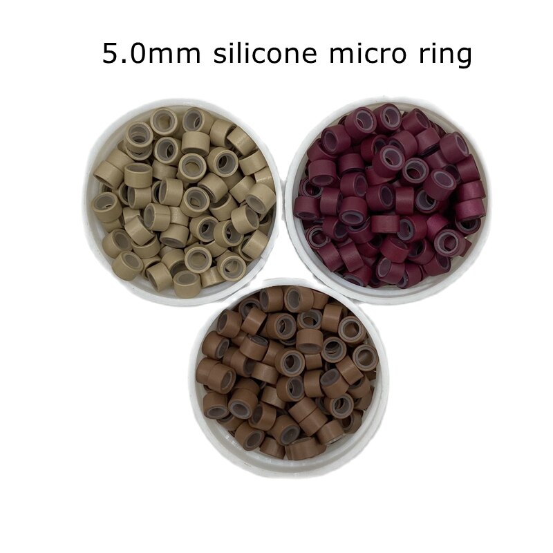 3000 Pcs 5.0*3.0*3.0 Mm Micro Ring Met Siliconen Silicone Micro Kralen Voor Micro Ring Haar extension