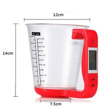 Digital Kitchen Electronic Measuring Cup Scale Household Jug Scales With LCD Display* Weight & Temperature Scale Inside Cup