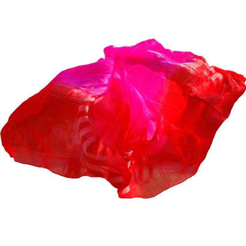 Zijde Buikdans Sluiers Shawl Sjaal Buikdans Praktijk Prestaties Zijde Veils Rose + Rood: L-250x114cm