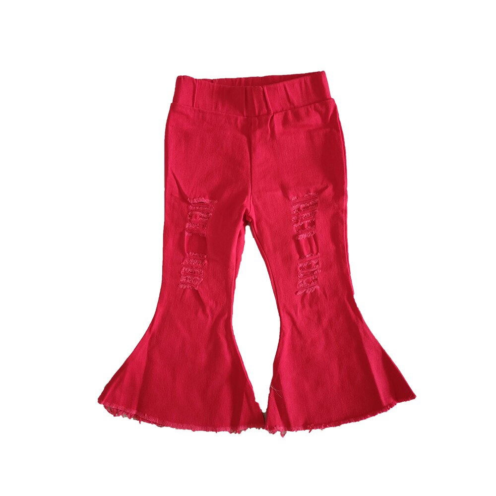 Recién Llegados, pantalones vaqueros rojos para niños, pantalones de campana a la para niñas, pantalones vaqueros rasgados de para niñas, pantalones vaqueros de otoño para niños