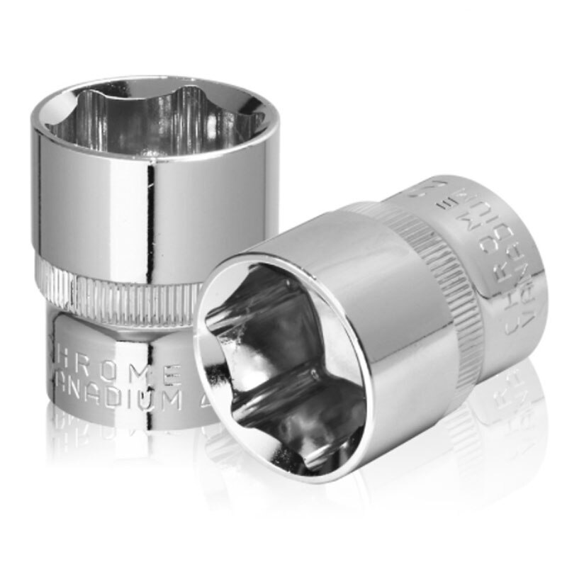 3/8" Drive Hex Socket 6-24mm Cr-v Alloy Steel Metric Wrench Socket Mirror Anti-rust Hexagon Socket Set for Auto Repair Hand Tool