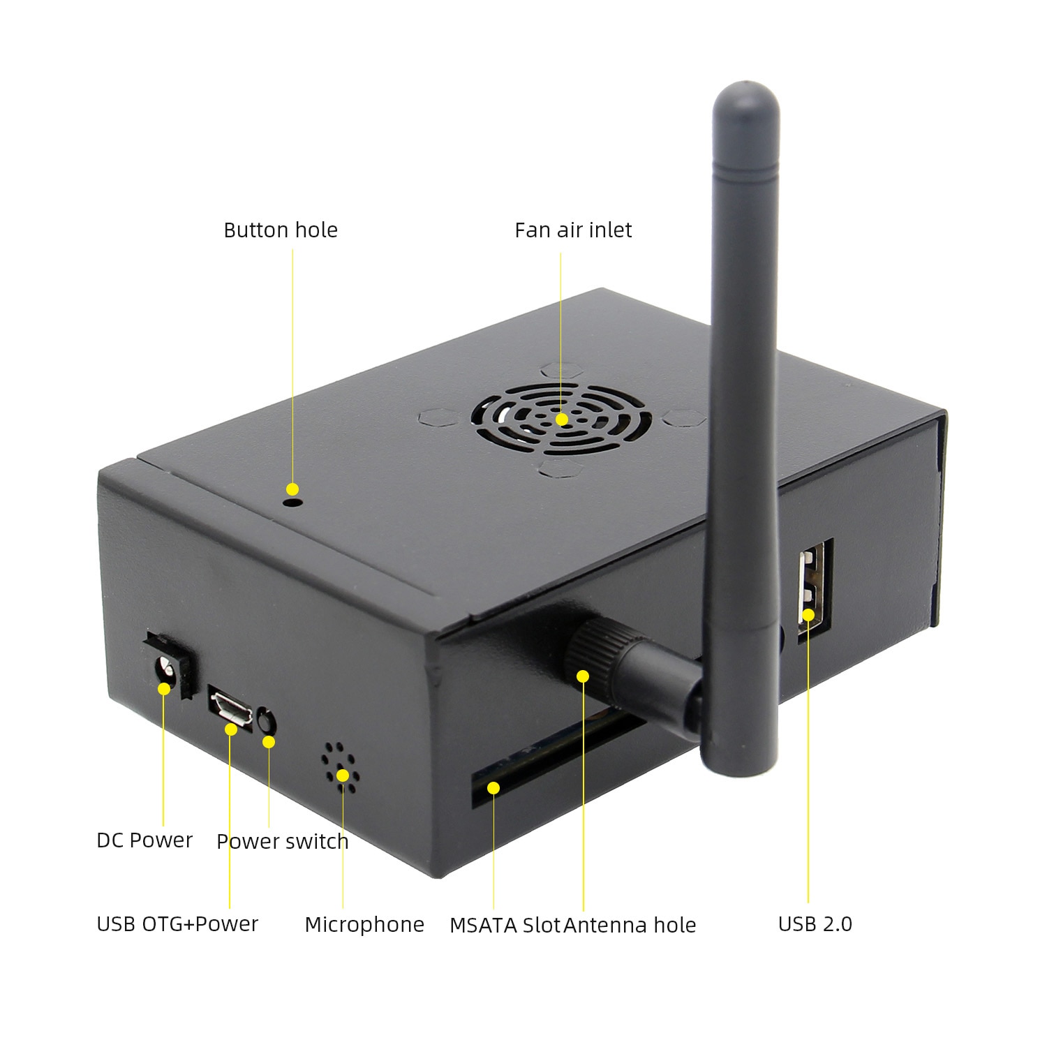 Orange Pi 3 Metal Case with Cooling Fan Set, Protective Case / Shell / Enclosure / Box for Orange Pi 3